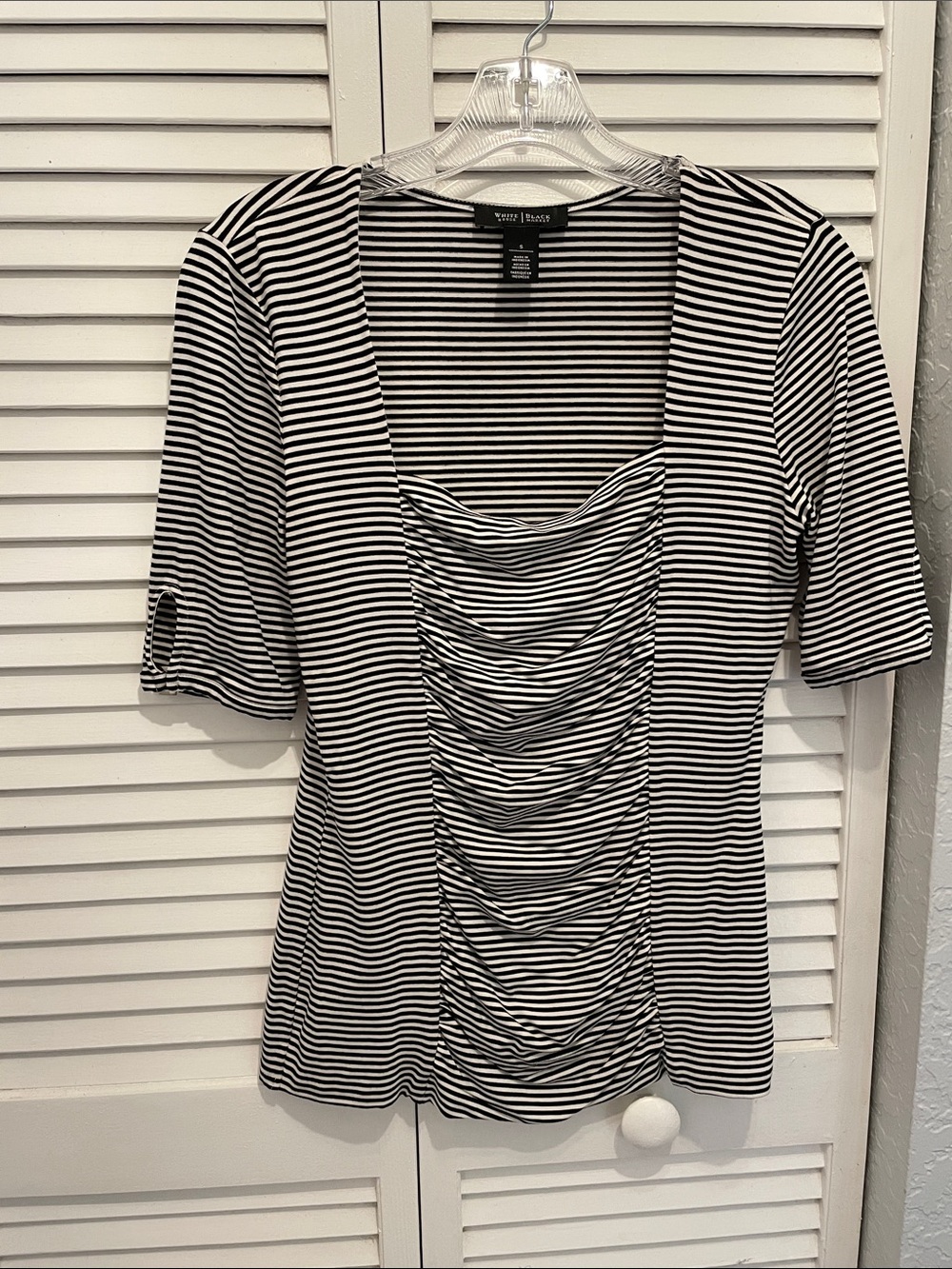 White House Black Market Black & White Striped Tee